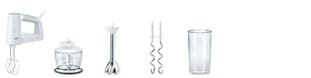 MultiMix 3 HM 3137WH with chopper 500ml, blender, kneading hooks, whisks, beaker