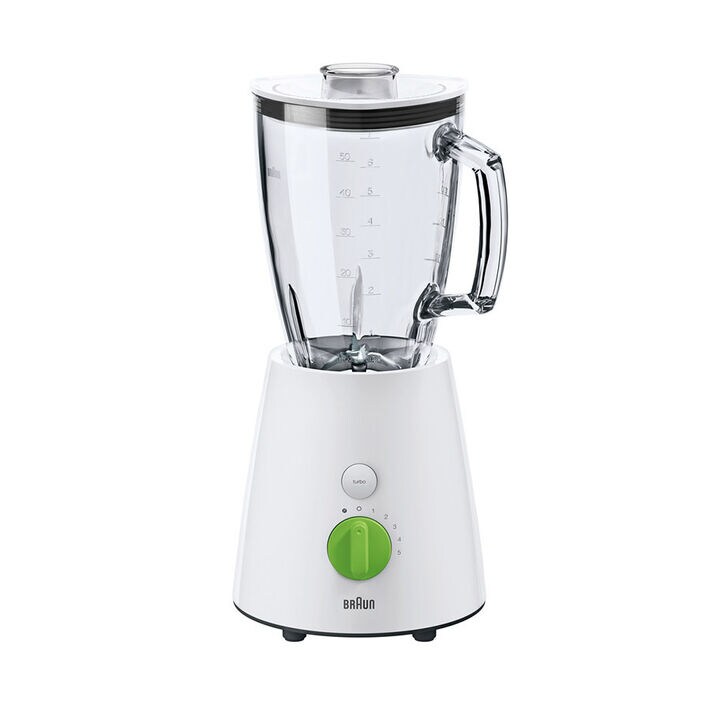 Braun JB3060BK 800W. Batidora de vaso. Vaso de cristal, 1,75L., 5  velocidades, sistema de seguriad dual, cuchillas extraíble