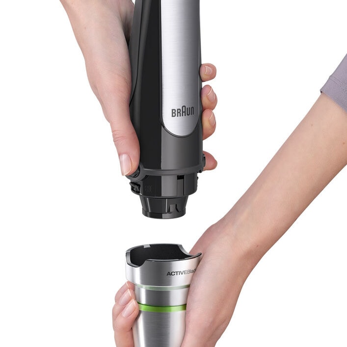 Batidora de mano - Braun Minipimer 7 MQ7000X, 1000W, Capacidad 0.6 l,  SmartSpeed, EasyClick, Negro