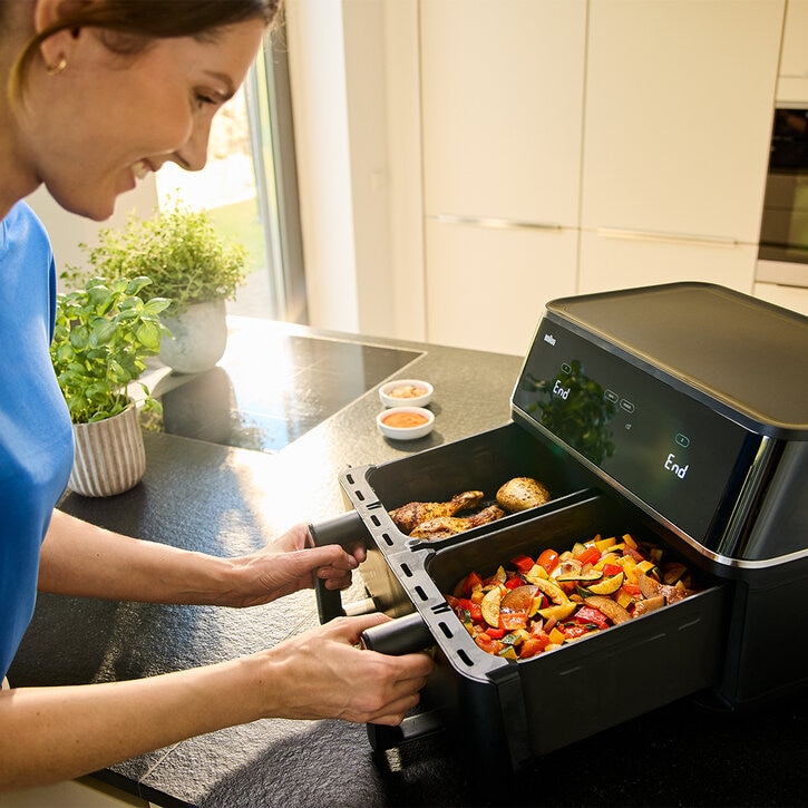 Genieße unterschiedliche Gerichte, die gleichzeitig fertig sind.