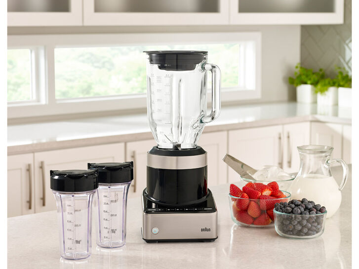 Braun Puremix Blender with Thermal-Resistant Glass Jug - White