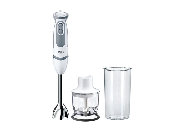 Braun Minipimer MultiQuick 5 Vario MQ5220WH Frullatore ad Immersione, 21  velocità, Impugnatura ergonomica, Dotato di tritatutto da 350ml e Bicchiere  da 600ml, Potenza 1000W, bianco : : Casa e cucina