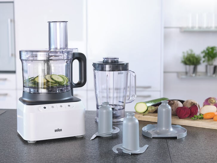 Braun Robot da Cucina PureEase FP 3132 con Frullatore da 1,2 L e Ciotola da  2,1 L, Facile da Usare, Veloce ed Intuitivo, Due Velocità più Pulse, Design  Compatto, EasyClick System, Nero 