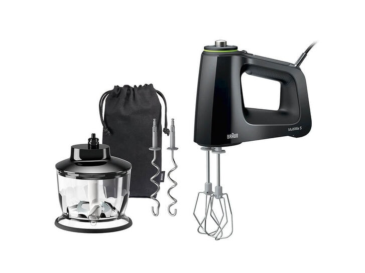 Powerful Electric Kitchen Hand Mixer, 200 Watts, 5 Speed Food Handheld  Mixer, with Turbo Button, Dough, Whisk and Beater Attachments, and  Accessory