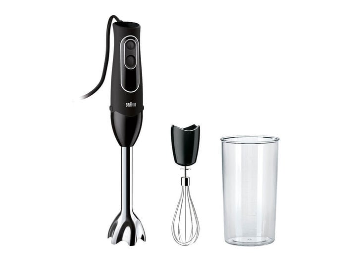 Braun MultiQuick 5 Immersion Hand Blender Patented Technology - Powerful  350 Watt - Dual Speed - Includes Beaker, Whisk, 505, Black, MQ505